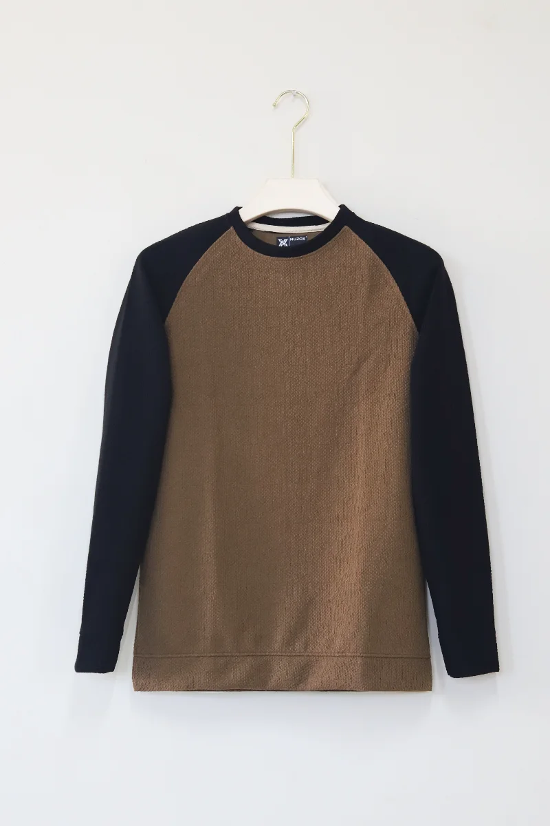 Full sleeve t-shirt(Brown with Black)